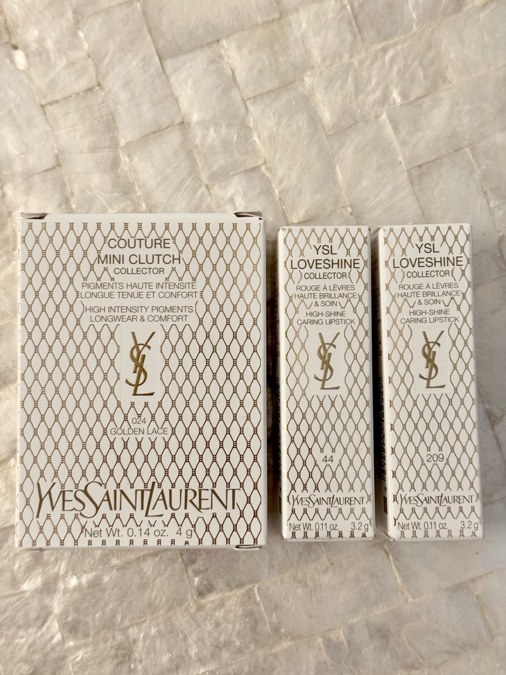 NWT Yves Saint Laurent YSL Authentic collector set loveshine lipsticks 44 & 209